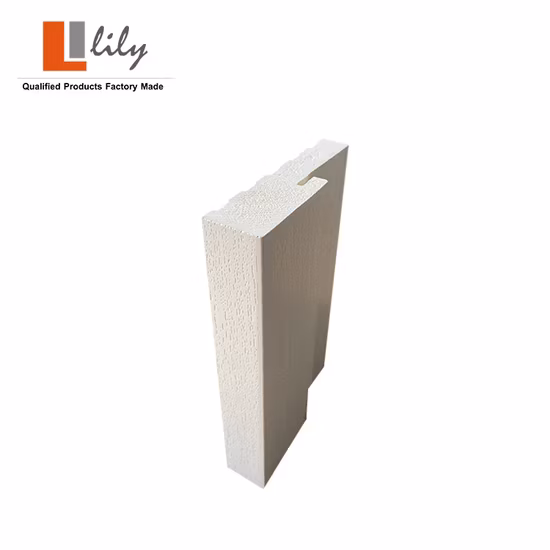 Moldura de PVC WPC Woodgrain liso porta de metal em fibra de vidro batente da moldura da porta